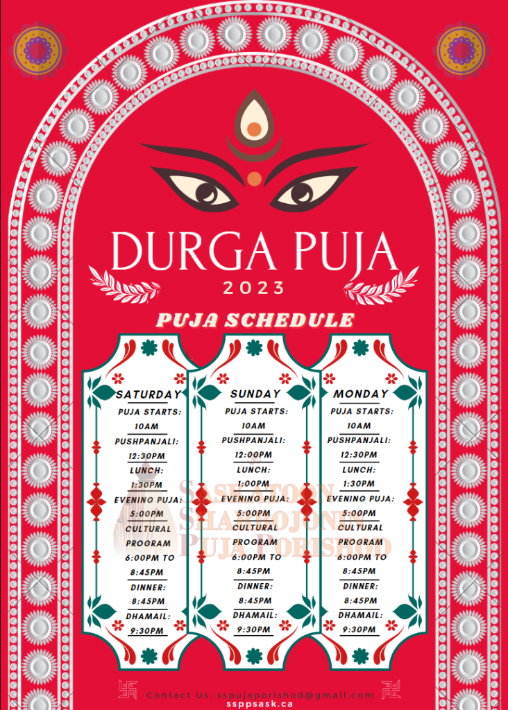 Durga Puja Schedule Durga Puja Information